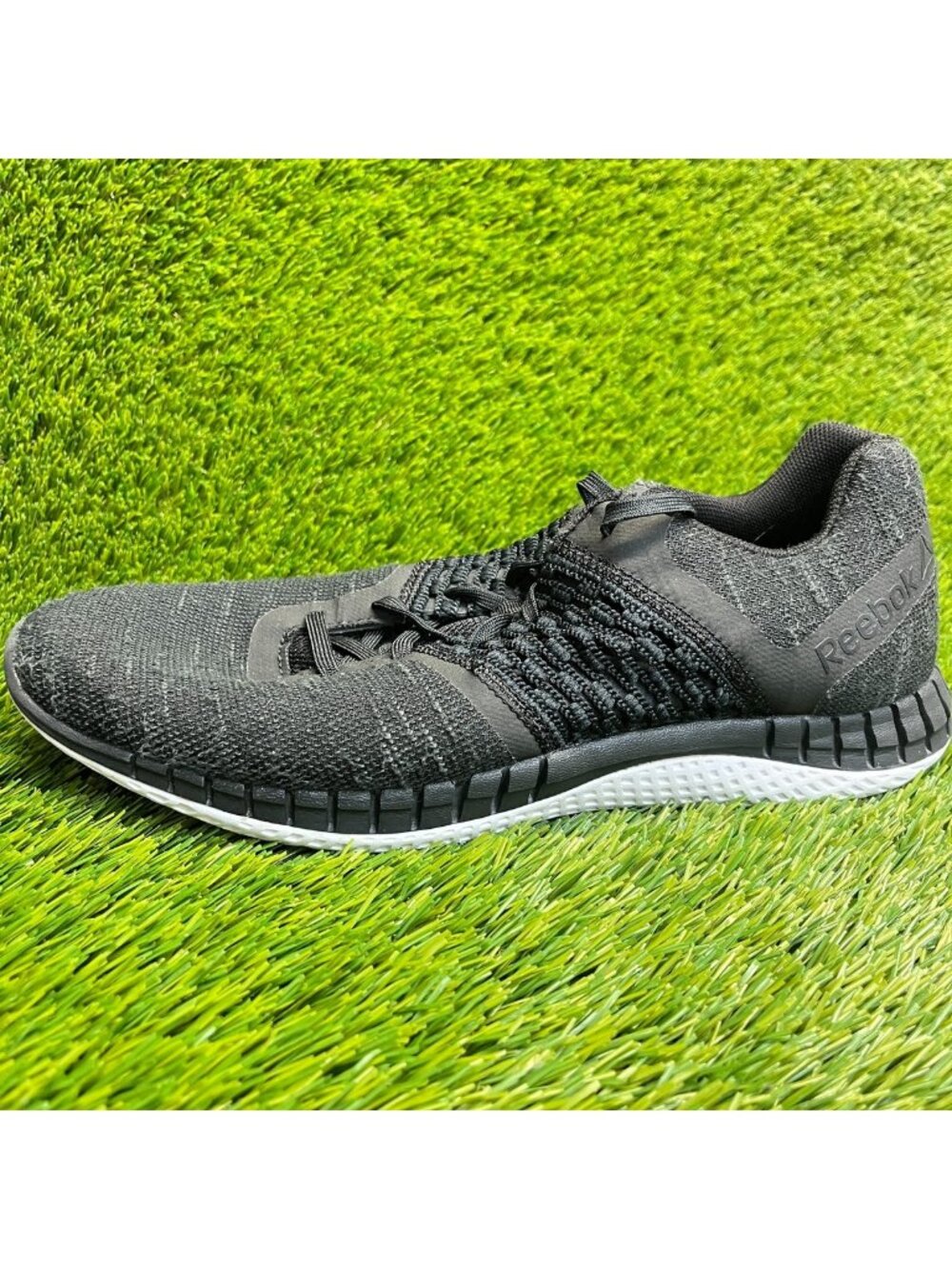 Reebok Print‎ Run Distance Mens Size 10 Black Athletic Running Shoes Sneakers